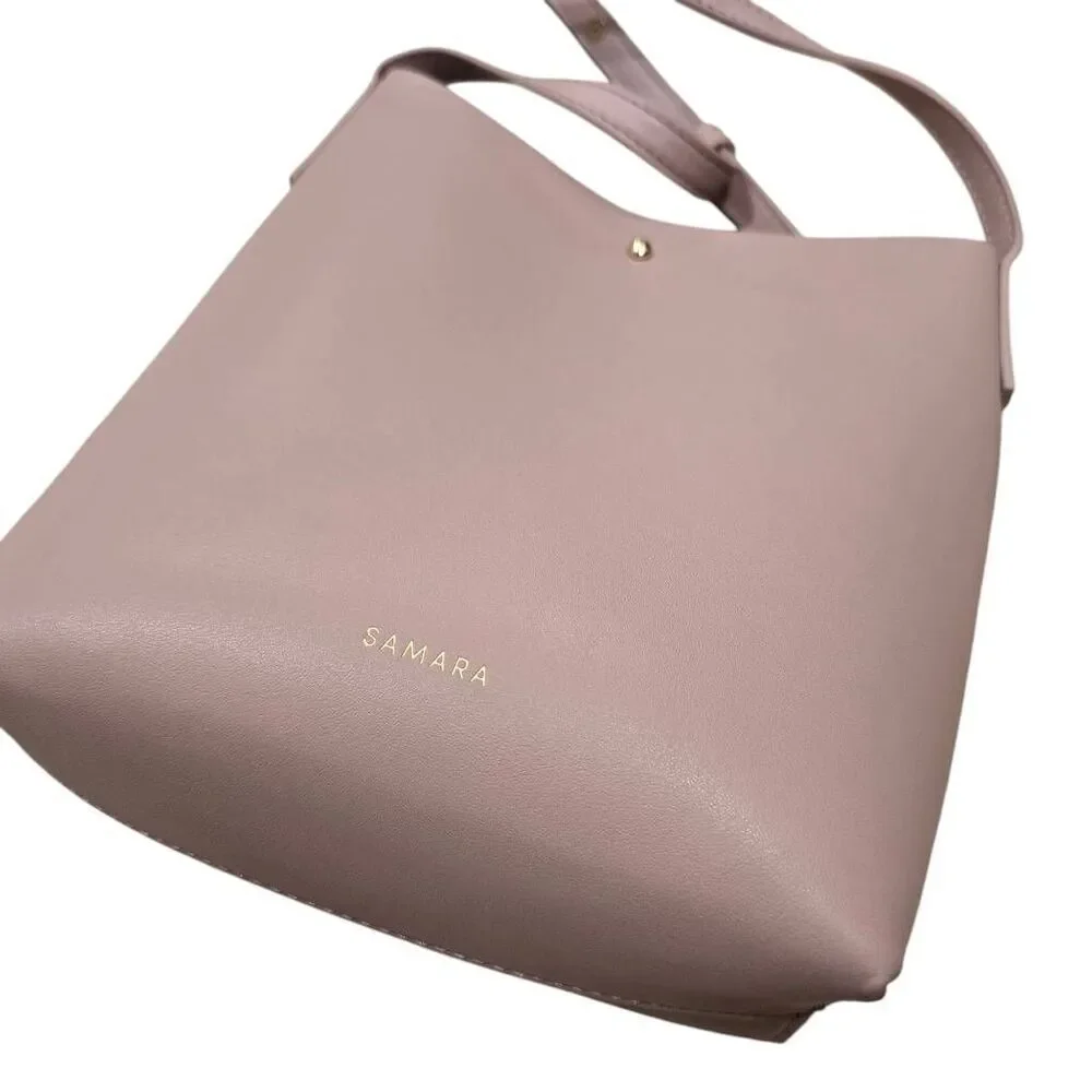 Samara Anthropologie Women's‎ Medium Peony Pink Leather Crossbody Shoulder Bag